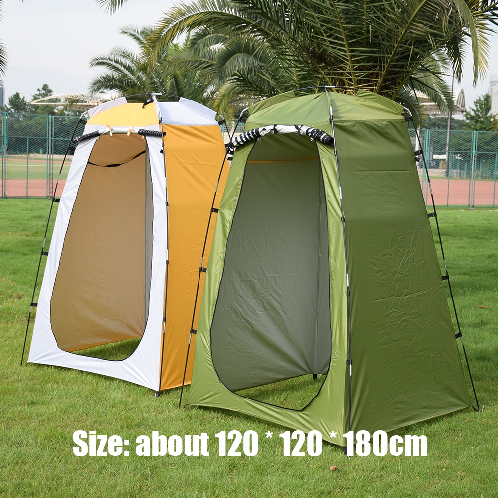Cheap Goat Tents Dual Layer Waterproof Anti UV Tourist Tents Beach Changing Fitting Room Windbreak Outdoor Camping Shower Bathing Tent Tents 